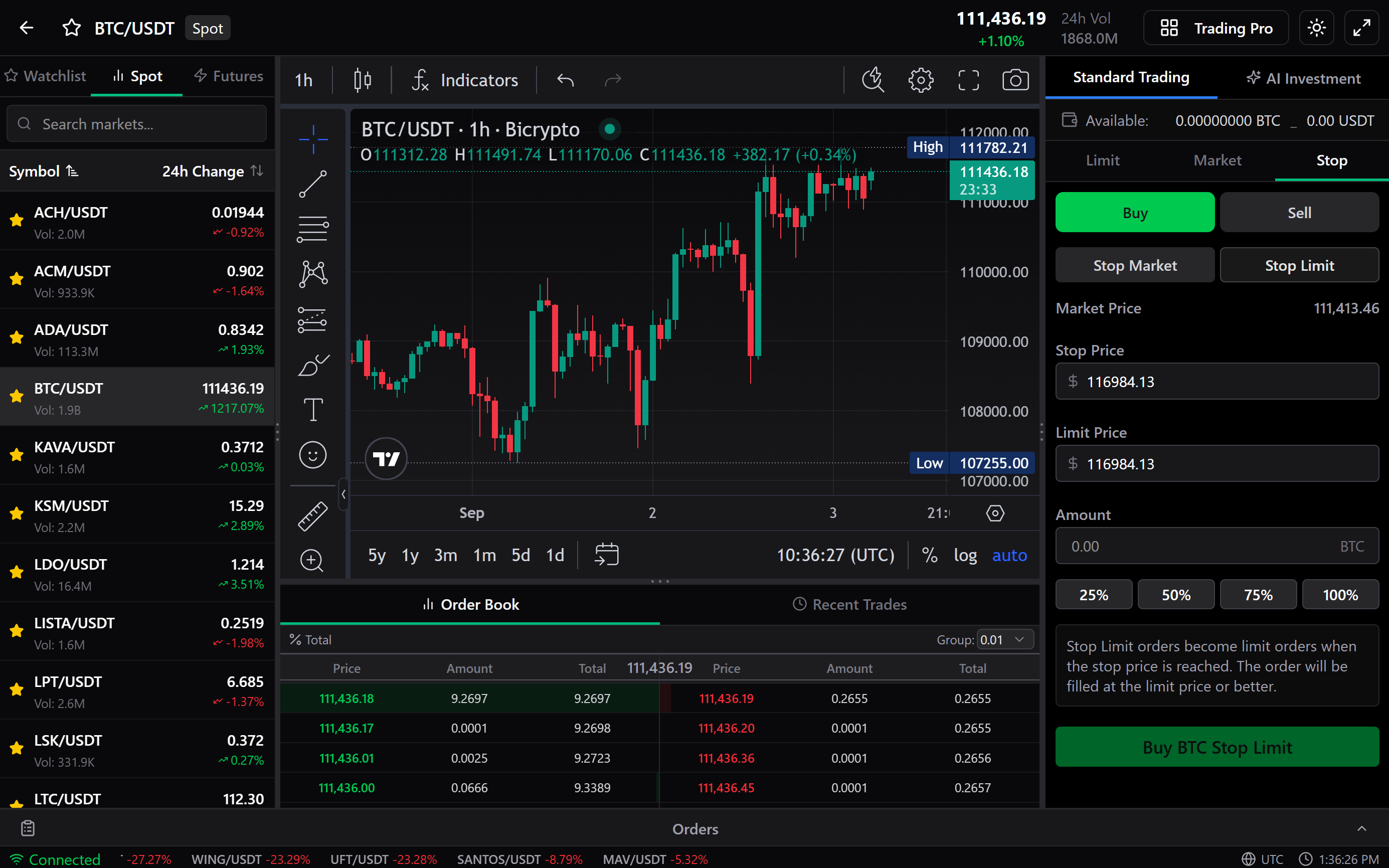 Trading Interface